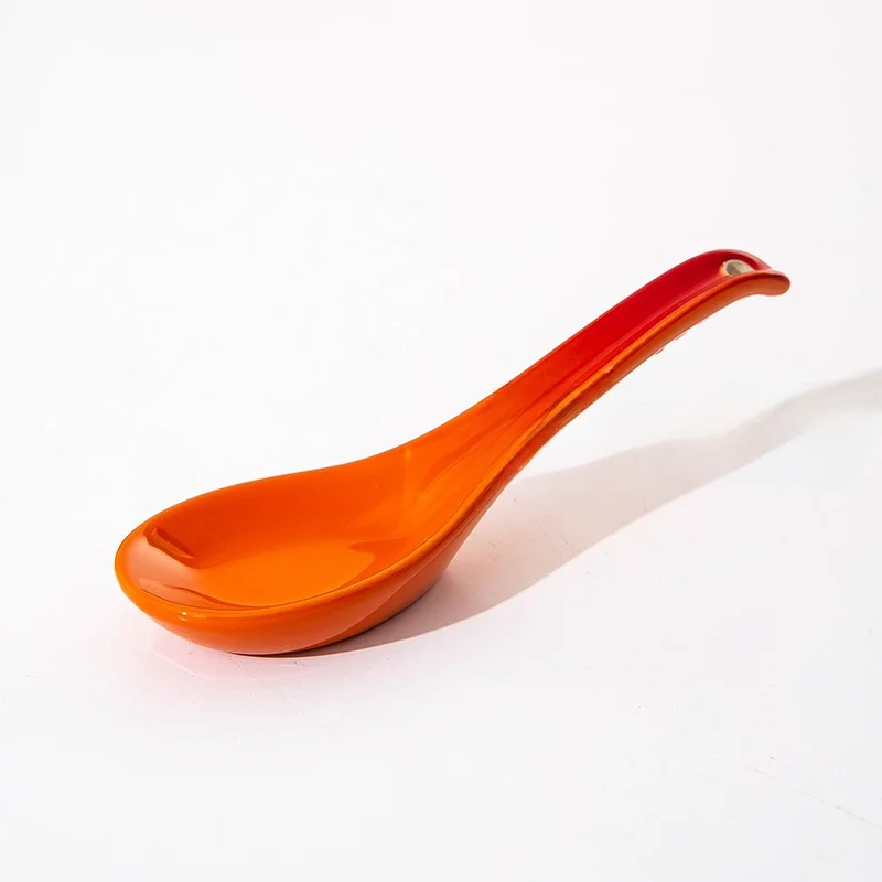 

Прохладный цвет LE CREUSET, фарфоровая ложка для супа Cerc, высокотемпературная глазурь под цветной подарочный набор, обеденная утварь, ложки