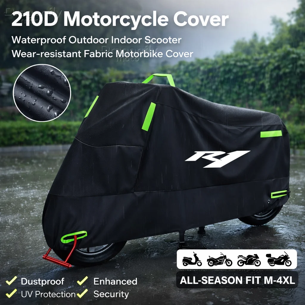 

For YAMAHA YZFR1 YZF R1 Motorcycle Cover Waterproof Outdoor Scooter UV Protector Rain Cover With Reflective