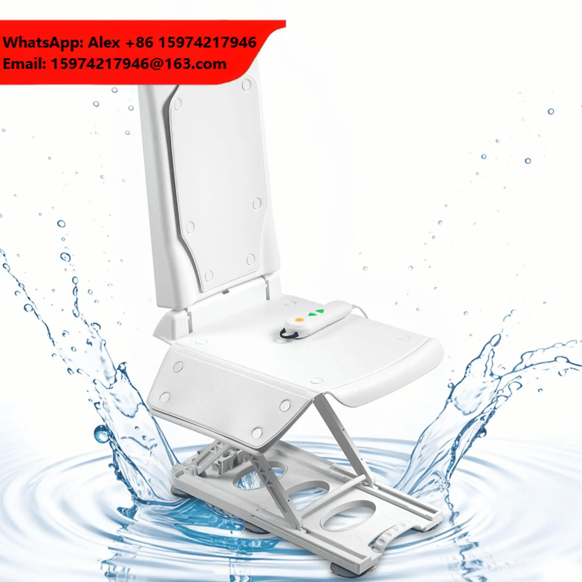 Electric Lift Shower Chair For Elderly Adjustable Bath Seat With Remote Control Safe Transfer Aid