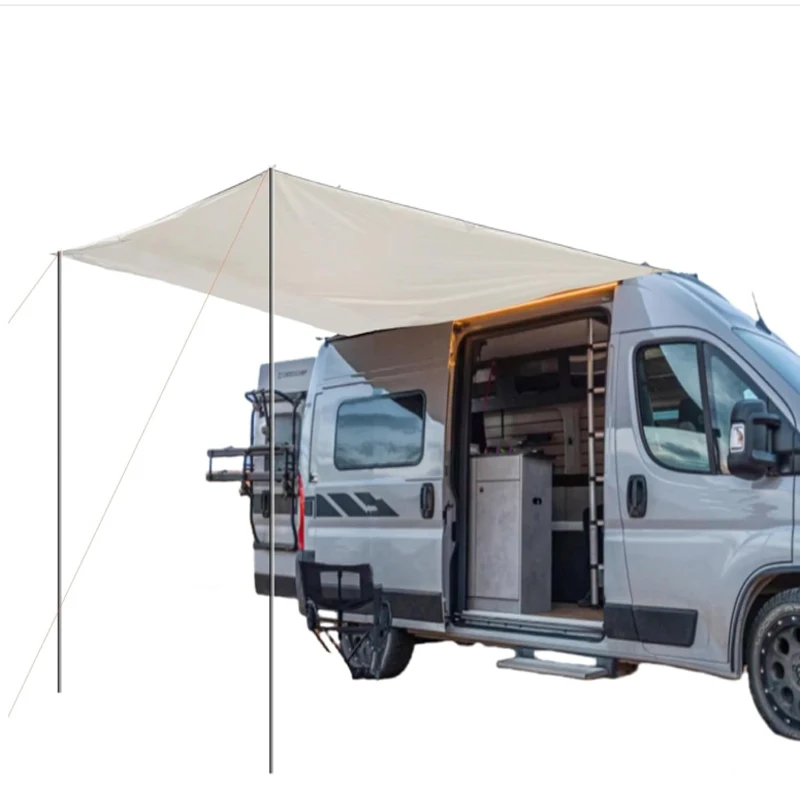 

Outdoor Portable Waterproof Canvas Tent with Side Sunshade for Camping And Car Use - Compact Travel Shelter