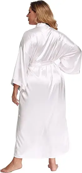 2021 New Satin Chiffon Robes Bridesmaid Robes Bride Robe Women Wedding Long Robe Bathrobe White Robe Satin Robe