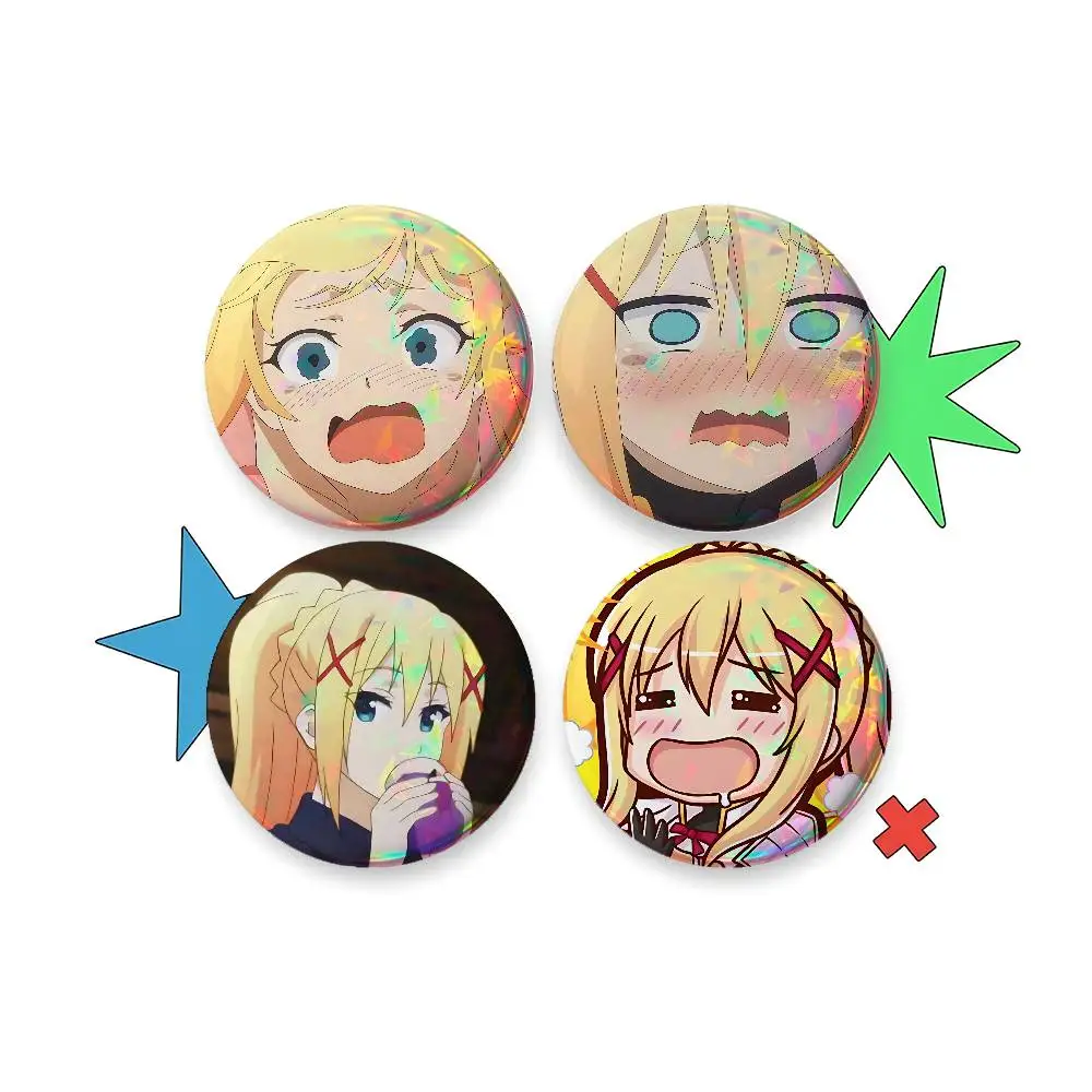 Cartoon Lalatina Dustiness For Badge Custom Laser Hologram Enamel Pin Badge Metal Lapel Brooch For Clothes Bag Accessory Gift