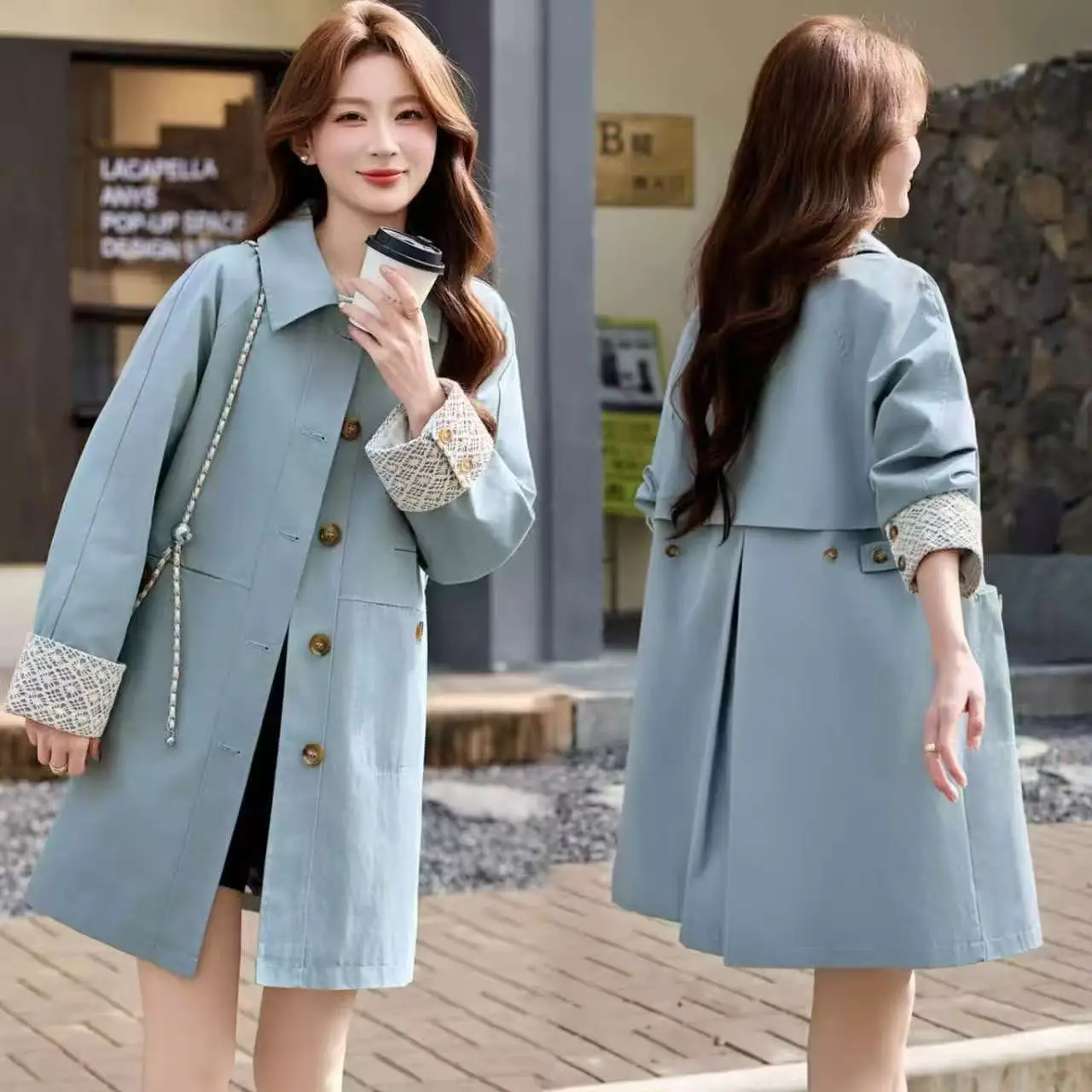 High-Quality Windbreaker Jacket Women's 2026Spring Autumn New Long Coat Western Casual Outwear Korean Loose Ladies Overwear Tide