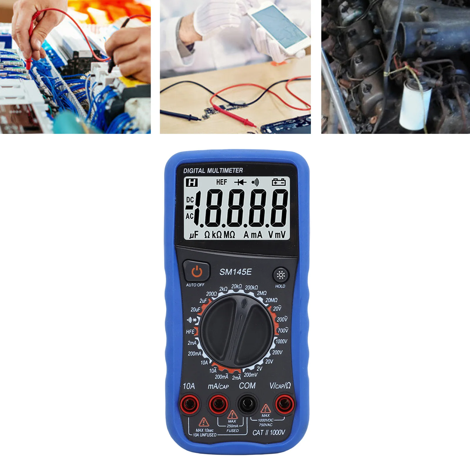 

Digital Multimeter LCD Display 4.5 Digits 5 Times/s Multi Purpose Tester with Adjustable Stand Digital Multimeter LCD Multimeter
