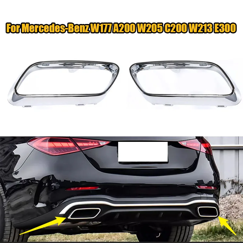 

Left Right Exhaust Tailpipe Cover Trim Strip Plating For Mercedes-Benz W177 A200 W205 C200 W213 E300 2058852221 2058852321