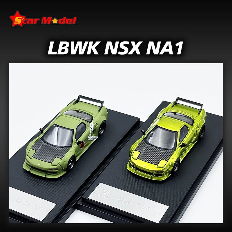 Star In Stock 1:64 LBWK NSX NA1 Carbon Hood Transparent Green Zero Diecast Diorama Car Model Toys