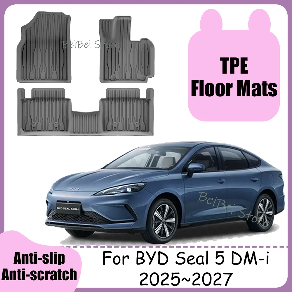 

For BYD Seal 5 05 DM-i 2025~2027 2026 LHD RHD Car TPE Floor Mats Waterproof Carpets Anti-scratch Protect Interior Accessories