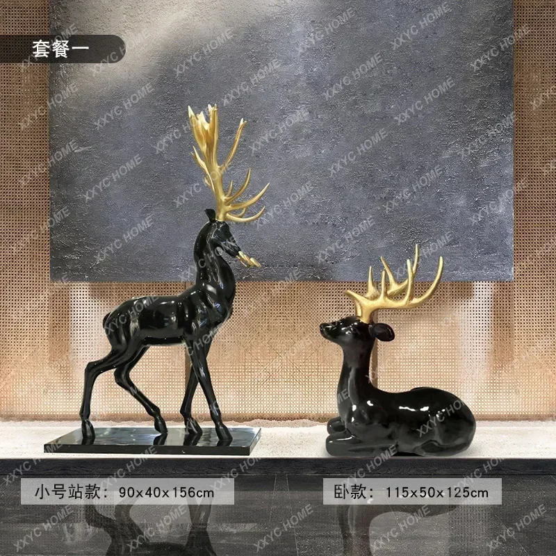 

Модель комнаты, гостиной, украшение для входа, пятнистый олень, орнамент, большая скульптура от пола до потолка, вестибюль отеля, лестница, произведение искусства