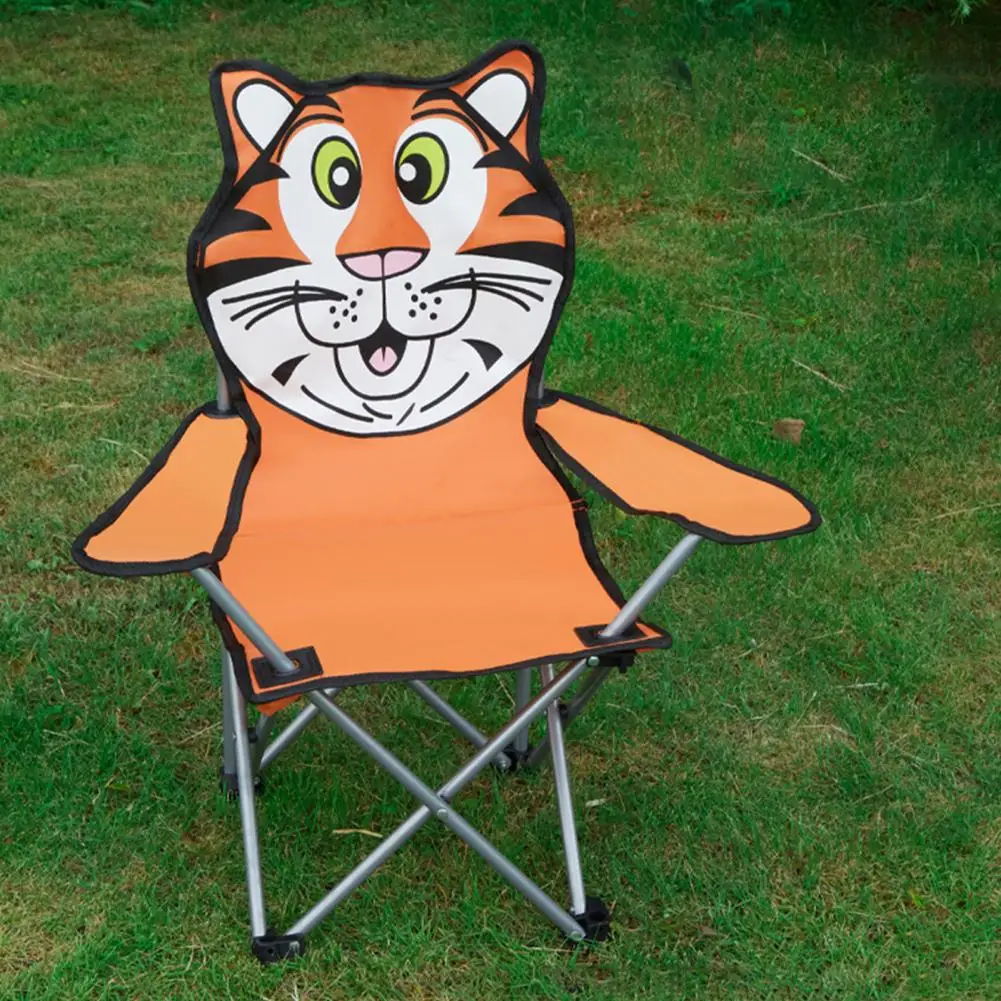 Kids Folding Camping Chair Cartoon Animal Outdoor Chair Picnic Fishing Lawn Beach Toddlers Boys Girls Collapsible Chair