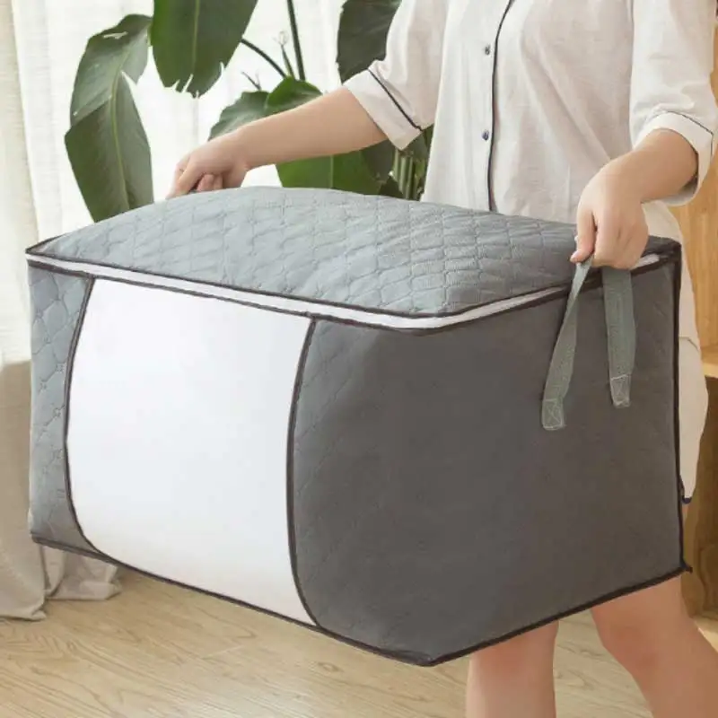 Sac de Rangement Non Tissé pour Couette de Vêtements, Organisateur d'Emballage Résistant à l'Humidité