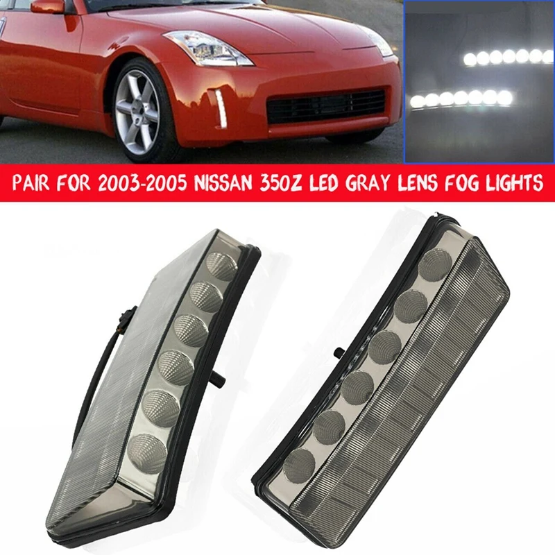 

Switchback LED DRL Daytime Running Turn Signal Light Smoke Replacement For Nissan 350Z 2003-2005