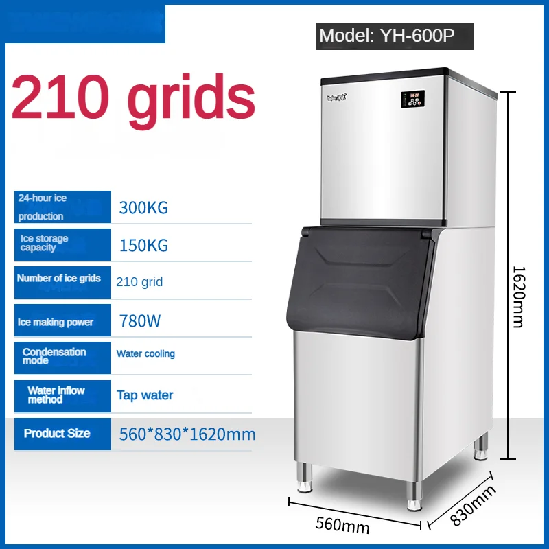 Cube Ice Machine 150 Kg Per Day Air Cooled Granular Led Display Portable High Capacity