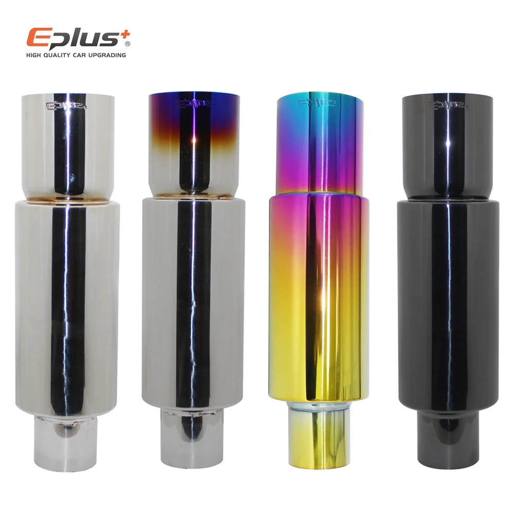 

Выхлопная труба EPLUS для автомобилей и мотоциклов, глушитель, универсальная, высококачественная нержавеющая сталь, 51, 57, 63 мм, выходная труба 76 мм