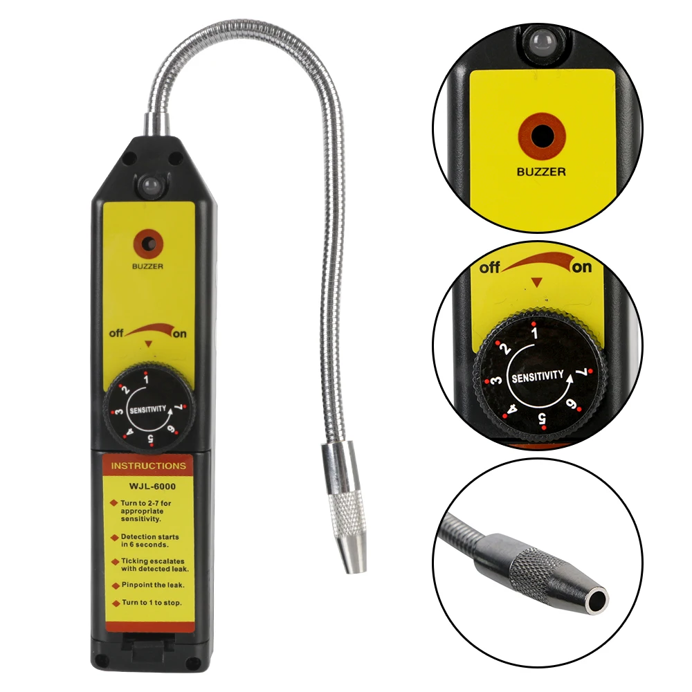 Freon Halogen Leak Detector Car Diagnostic Tools WJL-6000 Air Conditioning Gas Leakage Tester Refrigerant Gas Analyzer