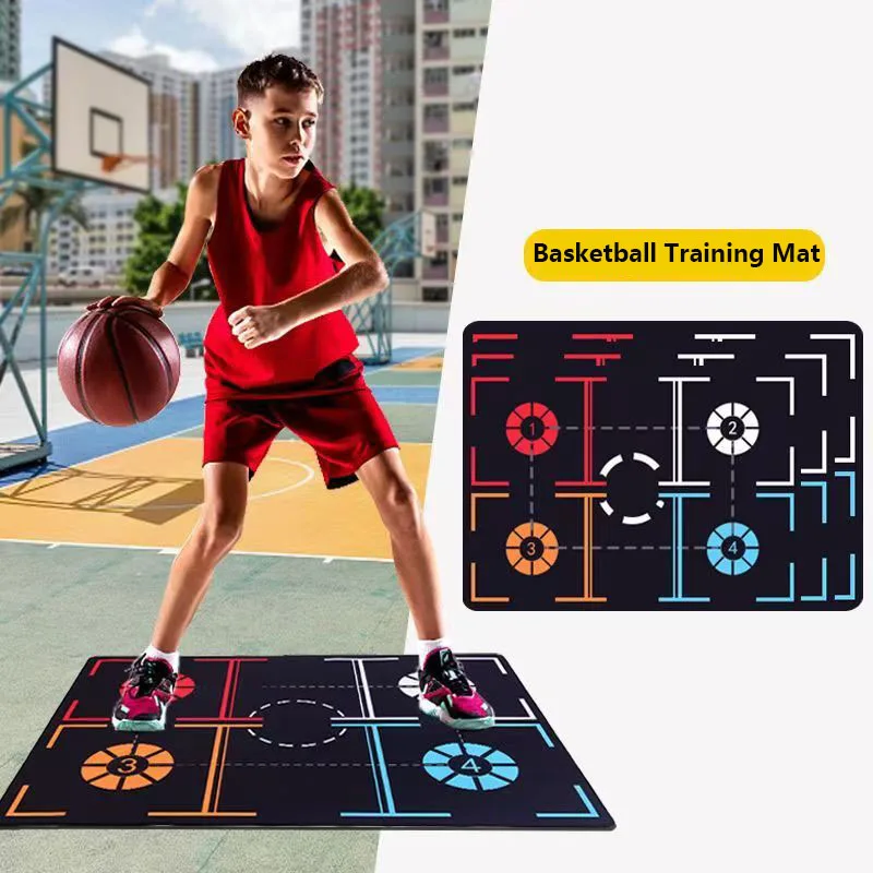 Basketball Footwork Training Mat Kids Adult Ball Control Practice Basketball Standard Footstep Mat Non Slip Pad Indoor Outdoor