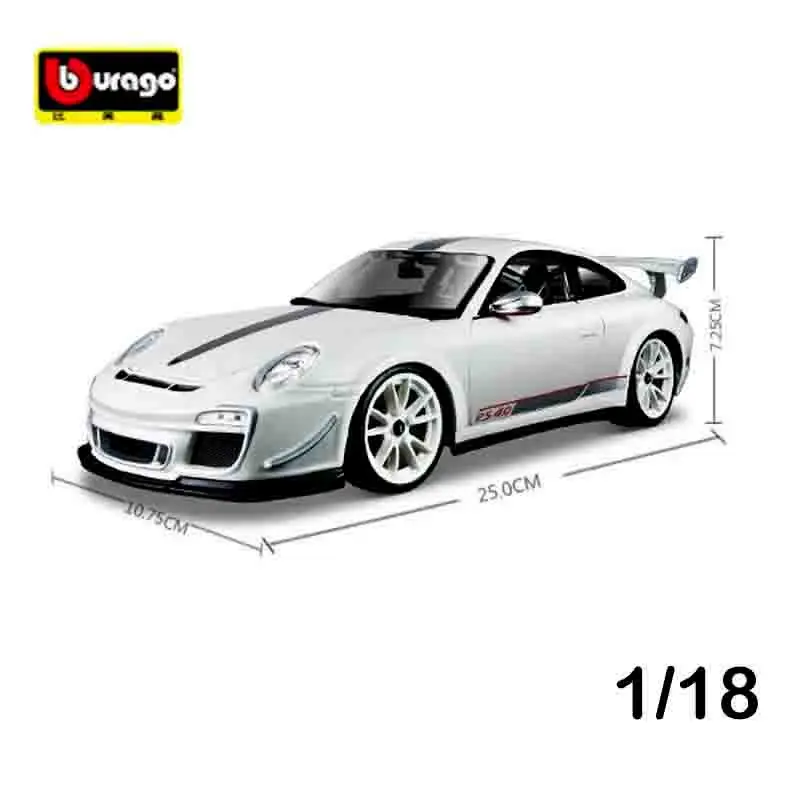 Nowość w magazynie Bburago 1:18 Porsche 911 GT3 RS 4.0 Metalowy Model Porsche 911 Samochód Sportowy Odlewany Model Zabawka Samochód Prezent dla Dzieci