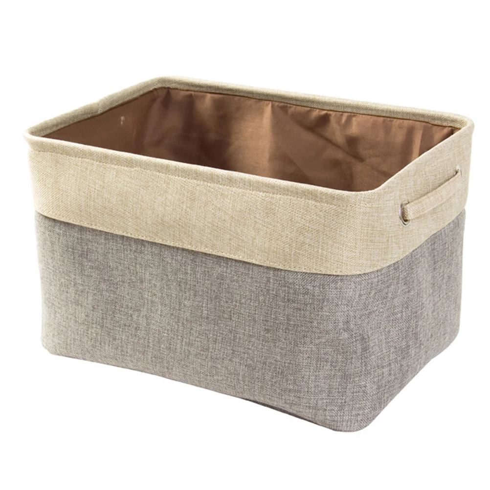 

Storage Box Toy Bins Stitching Foldable Container Laundry Boxes Containers Linen Lining