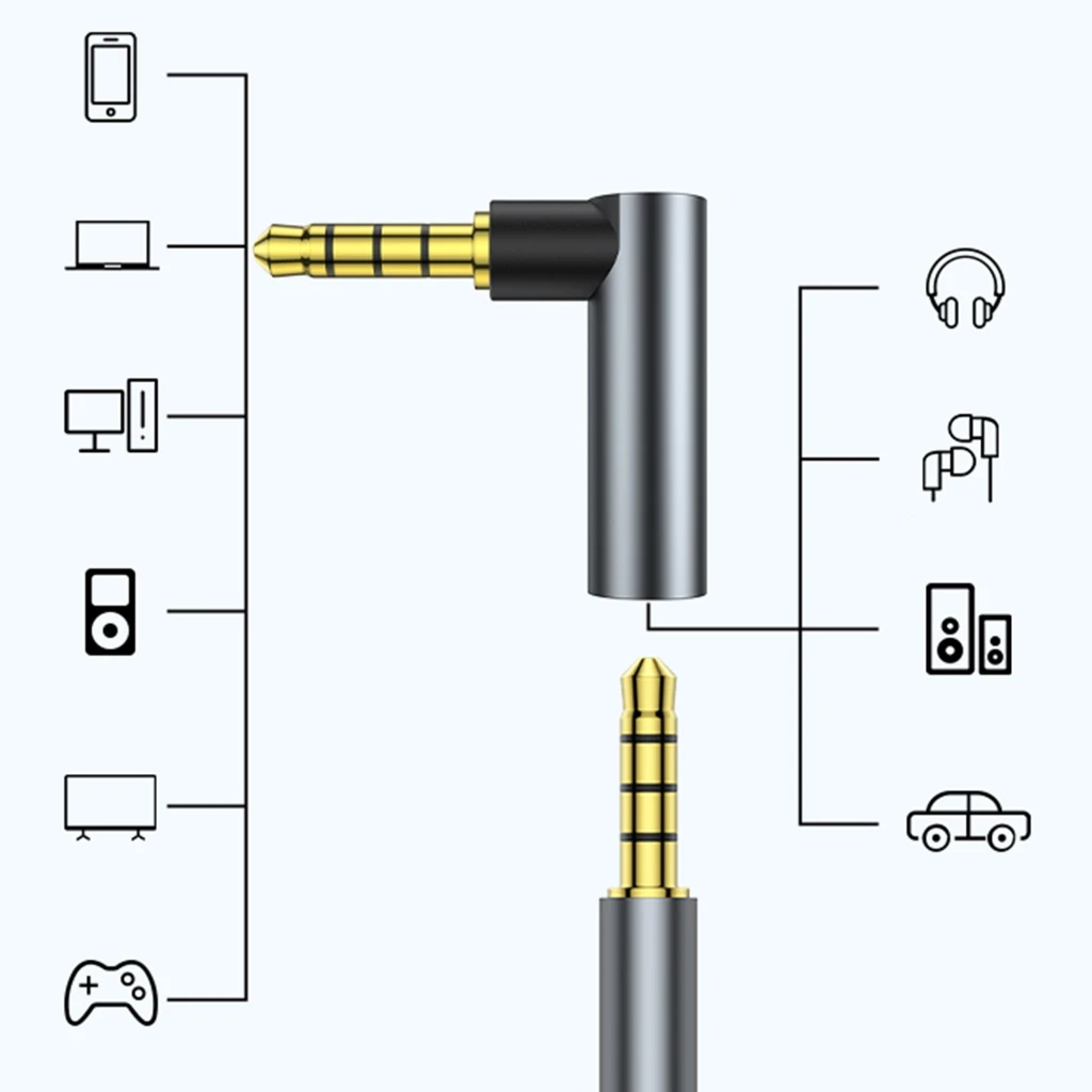 3.5mm AUX Converters Male Female Connectors Adapter Stereo Coupler Extender 4-Section for Cable Extension