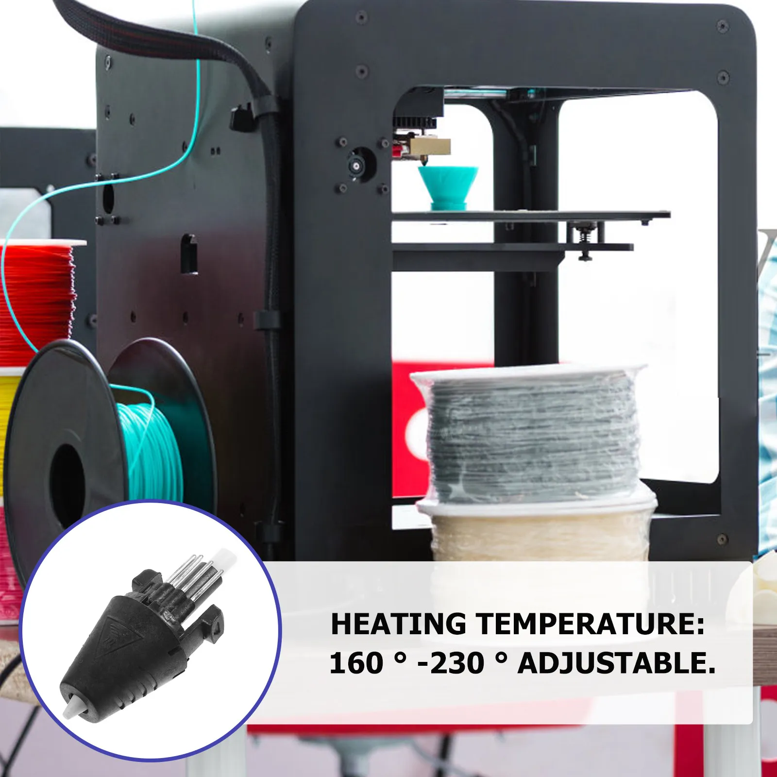 

3D Printing Pen Nozzle Replacement Head For 1.75Mm Abs Pla Easy Install Non-Metal Aerial Integrated Design