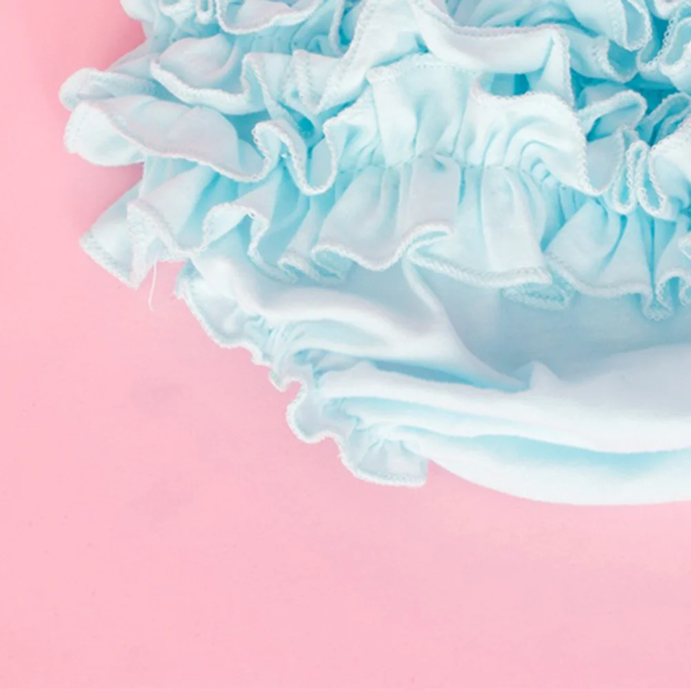 

Baby Girl Pure Cotton Diaper Cover with Ruffle Lace Size S Blue Baby Panties Breathable Comfortable Diaper Cover