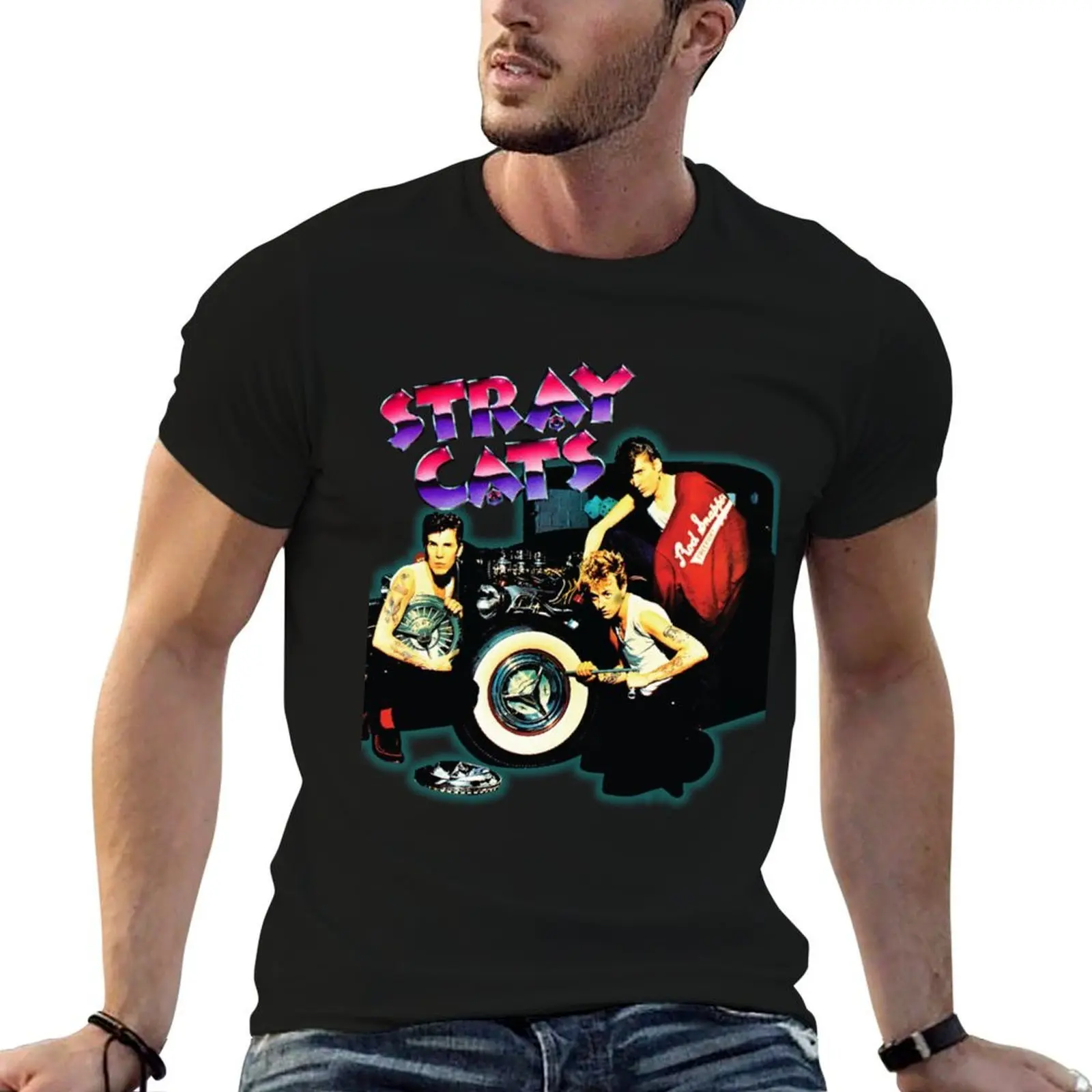 

Stray Cats T-Shirt t shirt men 100% cotton luxury brand man t shirt heavy cotton T-Shirt