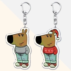 Fun Just A Chill Guy Girl Meme Keychains Keyring for Accessories Bag Key Chain Ring Jewelry Cool Christmas Dog Holidays Gifts