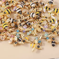 10pcs Mix Enamel Mini Honeybee Bee Charms for Earrings Bracelet Necklaces Pendants DIY Jewelry Making Accessories