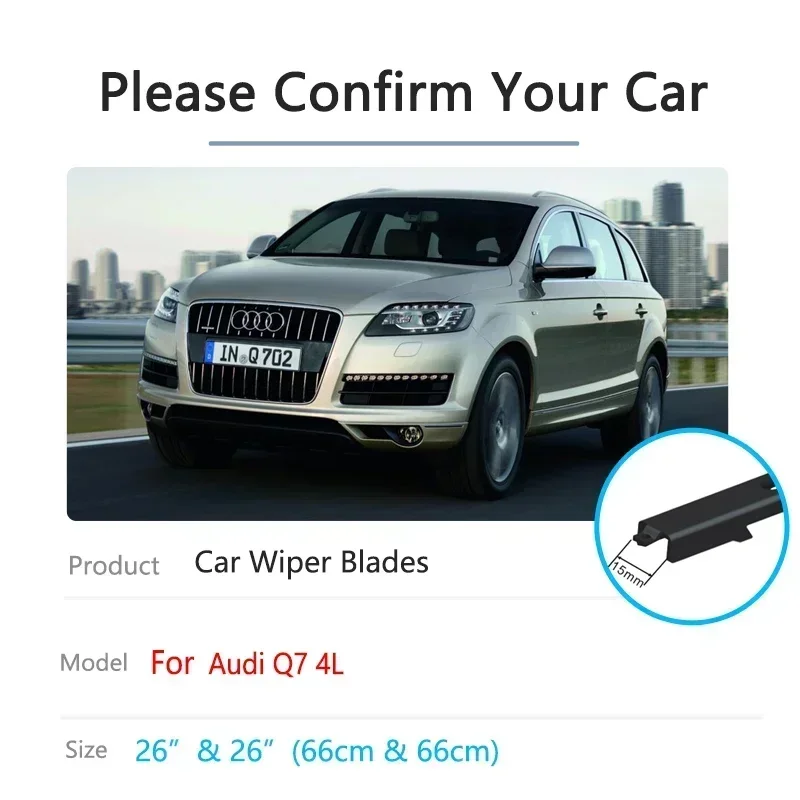 For Audi Q7 4L 2006 2007 2008 2009 2010 2011 2012 2013 2014 2015 Hybrid Windscreen Windshield Accessories Car Front Wiper Blades