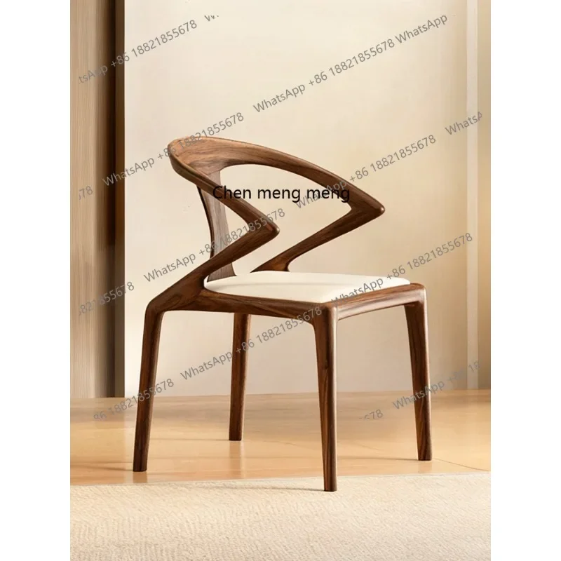 

Solid wood chair Nordic modern backrest book table chair home restaurant dining table chair simple retro