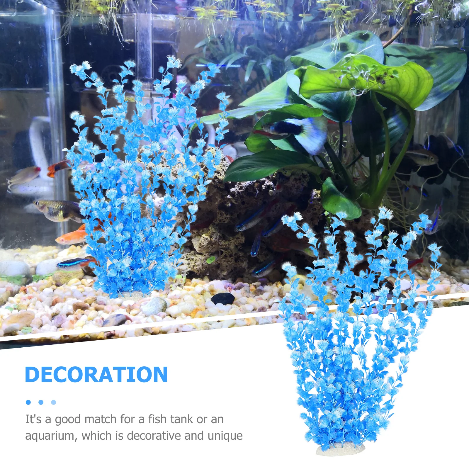

1Pcs Simulated Aquatic Plant Fish Tank Decor High Quality 3D Realistic Aquarium Landscape Ornament for Tank Pond Environment