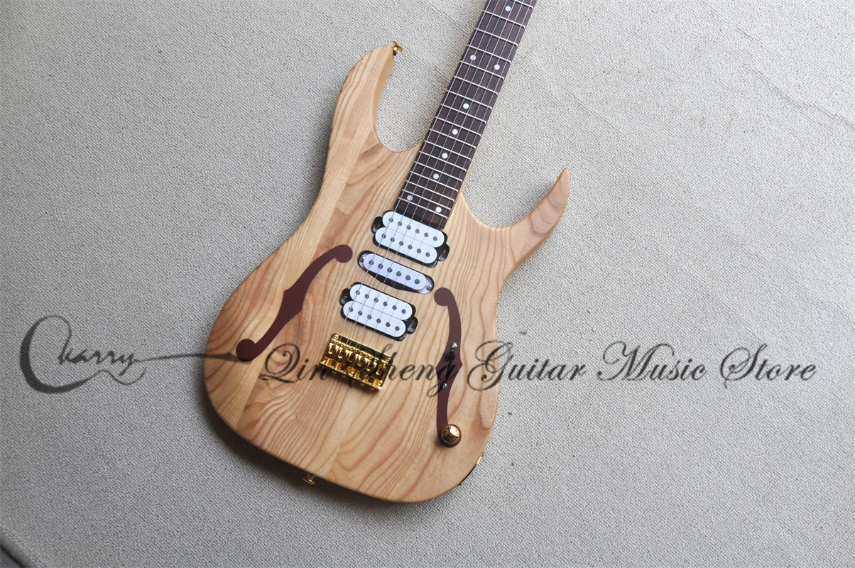 Natural Color Electric guitar RG Guitar Ash body Maple neck Fixed bridge HSH pickup Maple fingerboard Gold tuners