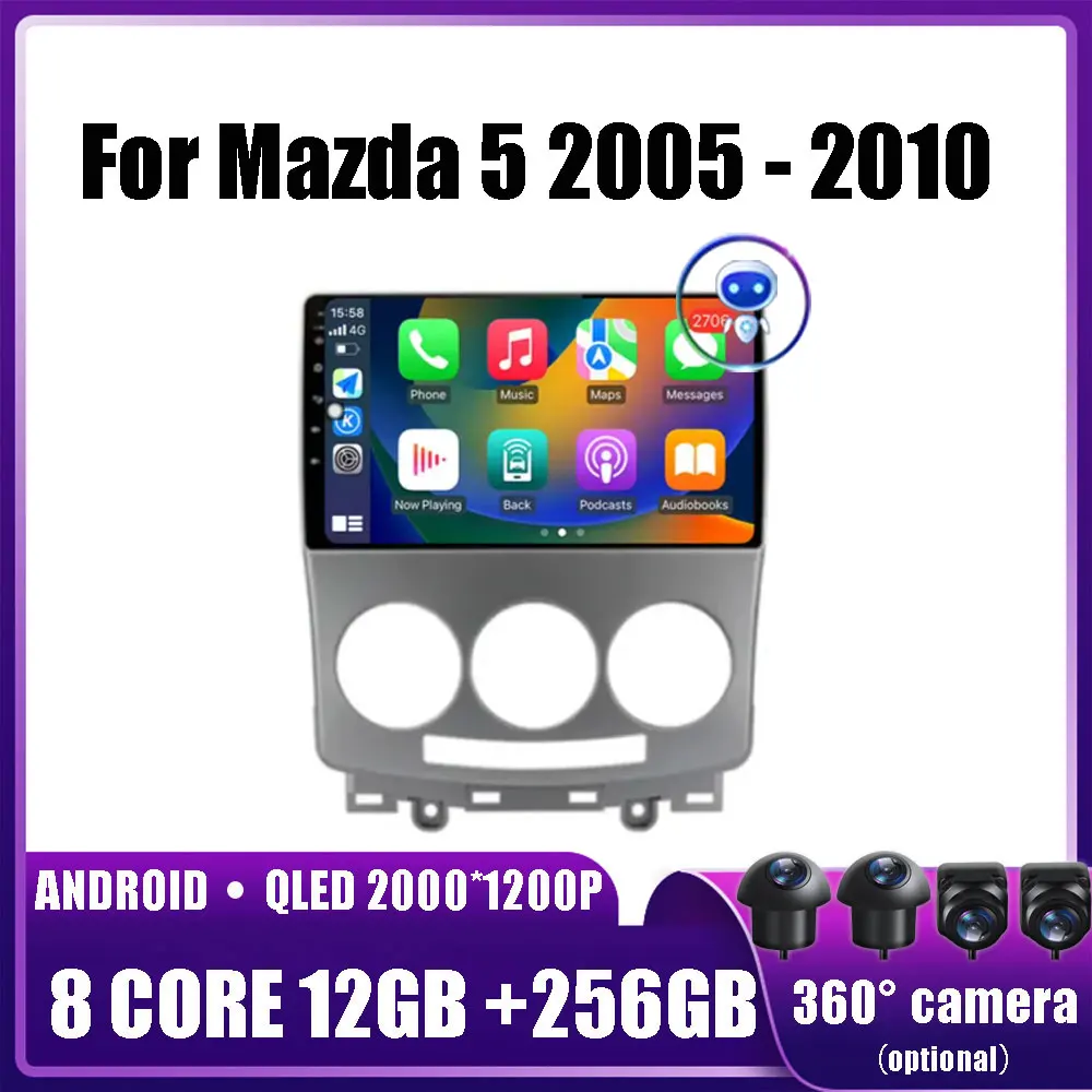 

Android 14 for Mazda 5 2005 - 2010 Car Multimedia Player Head Unit Stereo GPS Navigation BT WIFI DVD 2 din DSP 4G