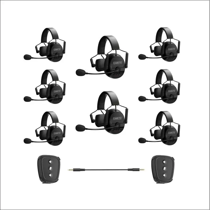 

CA ME-TV KUMINIK8 10 Users 1500ft (450 Meters) Wireless Intercom Headset with Hardcase - Single Ear 8 Headsets + 2 Nano Pack