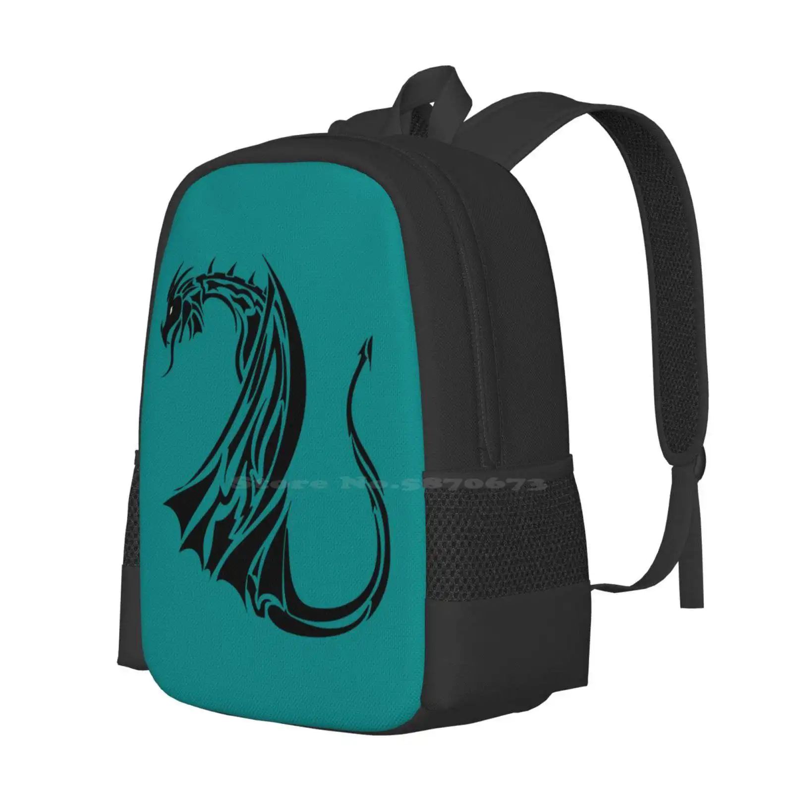 Abstract Color Print Black Dragon Hot Sale Schoolbag Backpack Fashion Bags Magnet Dragon Skin Dragon Desk Mats Dragon Mouse