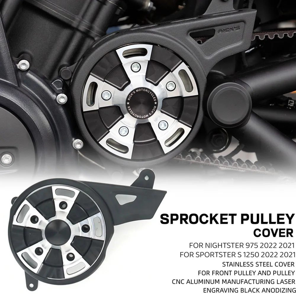 

Pulley Cover For Sportster S 1250 Motorcycle Sprocket Cover Front RH 1250S RH975 Chain Protection Nightster 975 Accessories