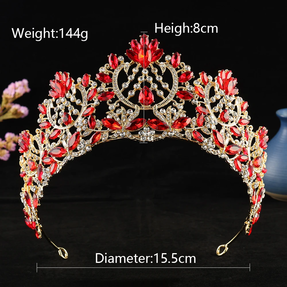 Luxury Baroque Bridal Crown Handmade Headdress Crystal Tiara Wedding Party Headpiece Jewelry Hair Accessories Decoration