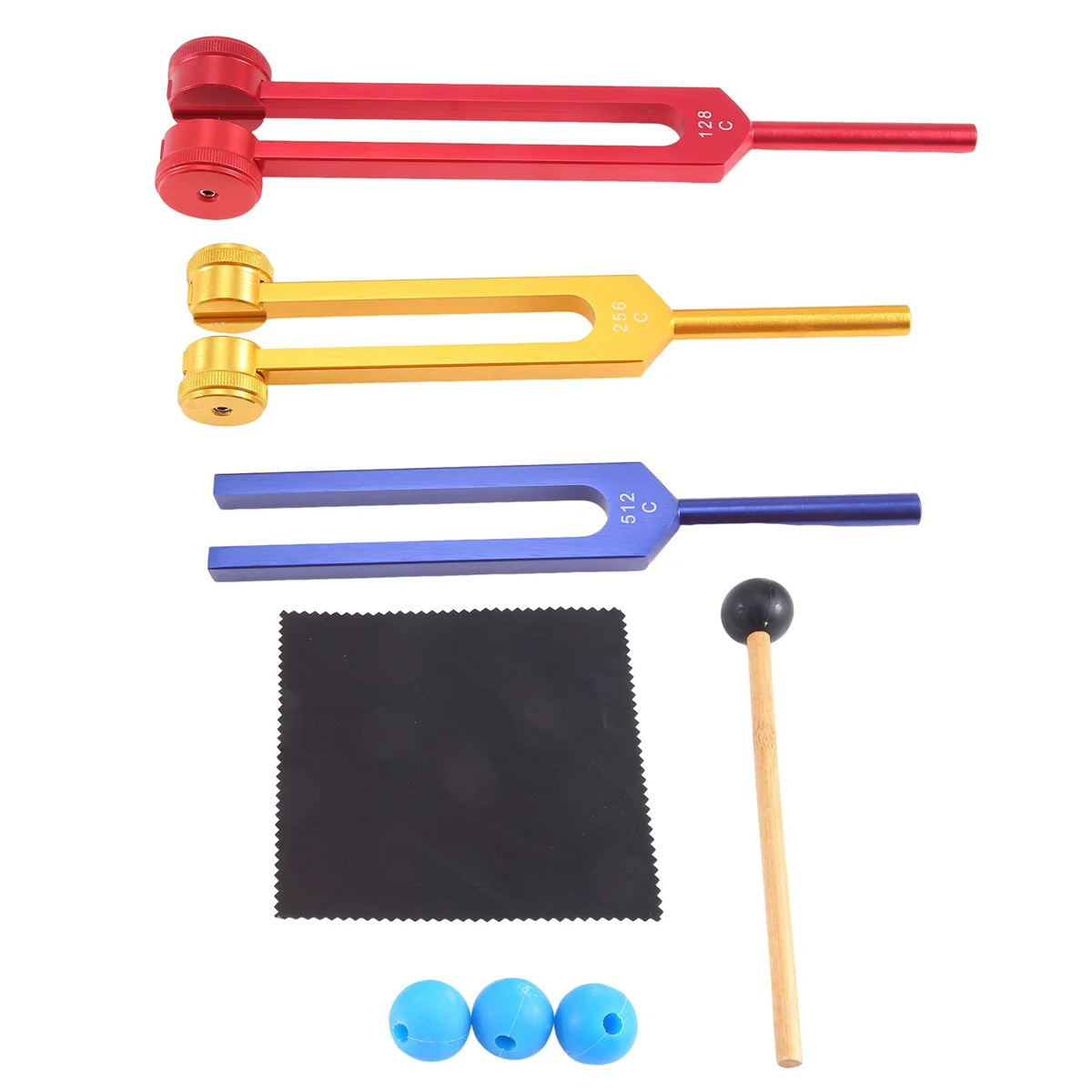 Set diapason (128Hz, 256Hz, 512Hz), per la guarigione del suono, la meditazione, la terapia, alleviare lo Stress, multicolore