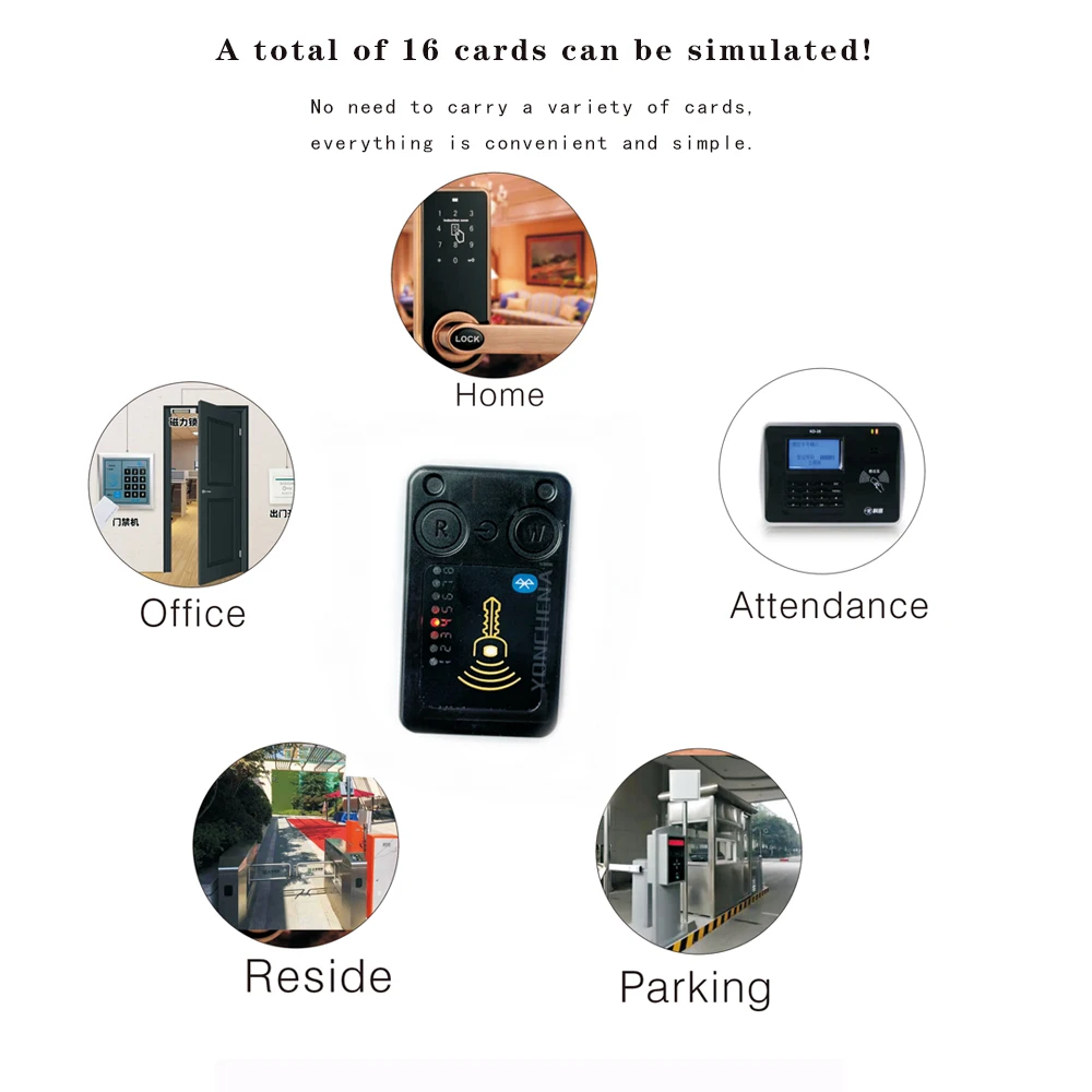 RFID Chameleon Smart Chip Reader ISO14443 Key Detection EM125KHZ IC 13.56Mhz Badge Decode RFID emulator