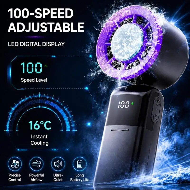 Portable Mini Foldable Handheld Turbo Fan High Speed Air Cooler_voghion.com
