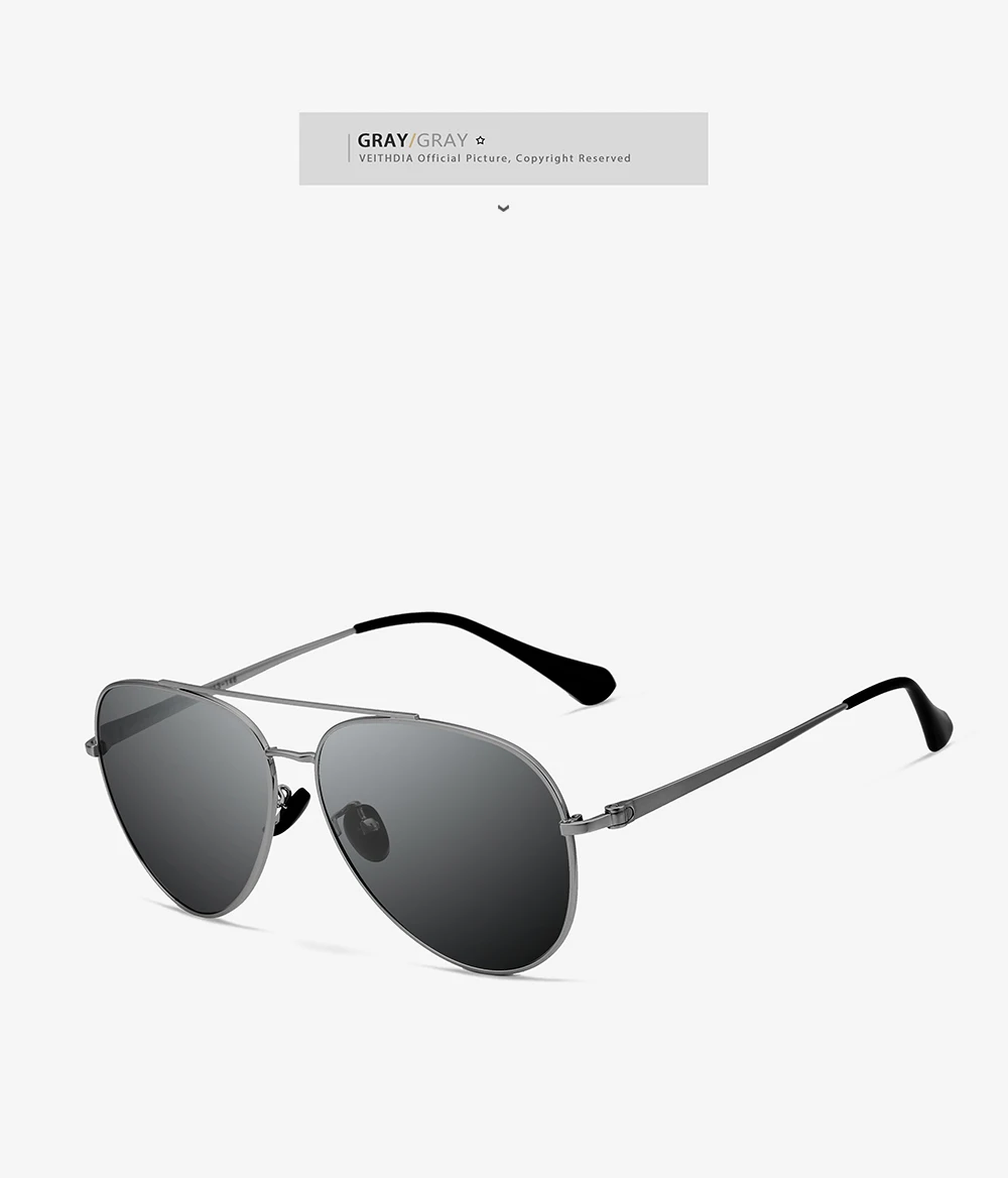 Veithdia Männer Sonnenbrille Vintage polarisierte uv400 klassische Marke Frauen Sonnenbrille Beschichtung Linse Fahr brille für Männer v8259 – Detail 9