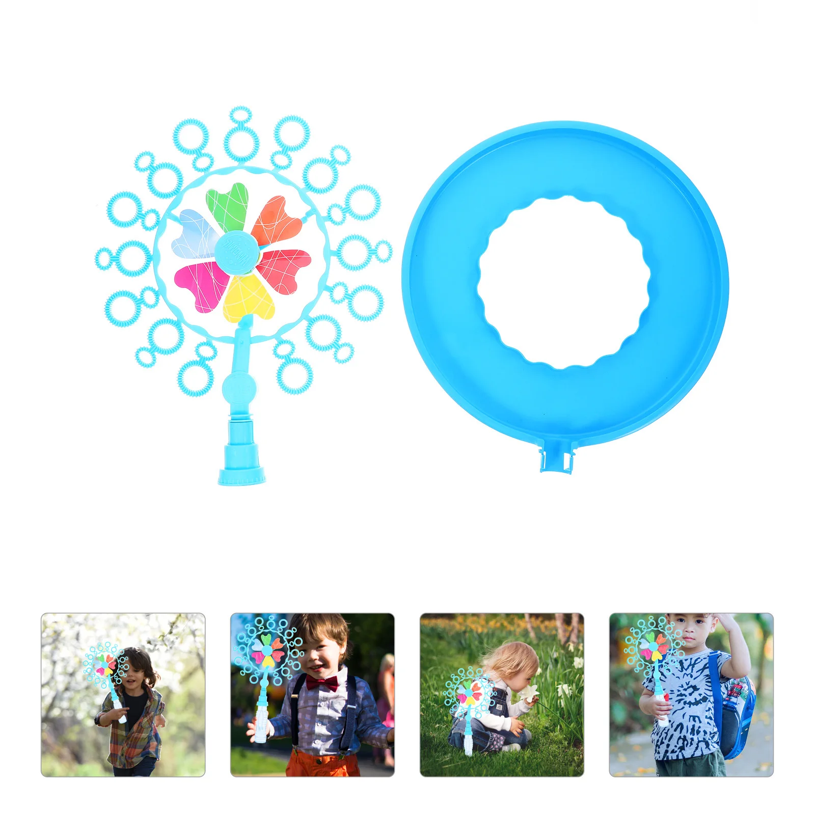 Handheld Windmill Bubble Blower Portable Cartoon Style Easy to Use No Strange Smell for Children's Knowledge and Joy