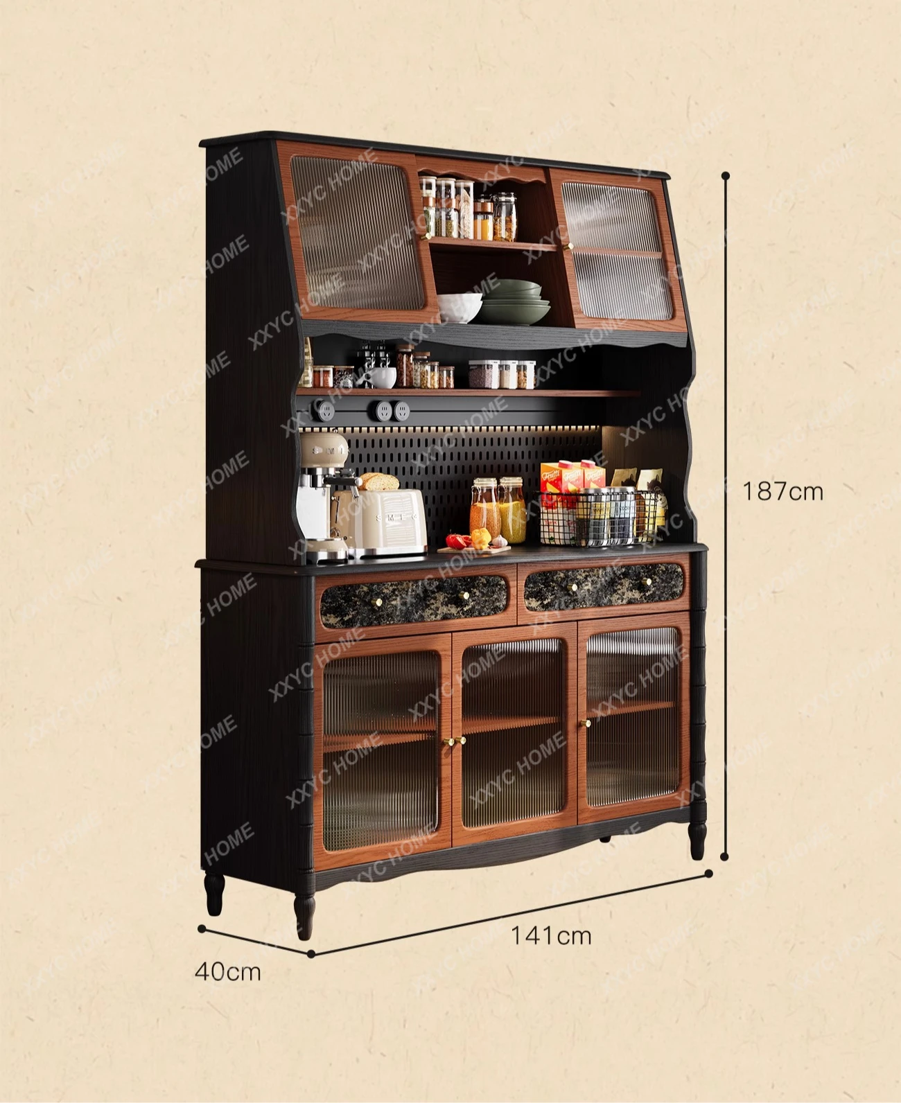 خزانة حائط من الخشب الصلب لغرفة المعيشة المنزلية