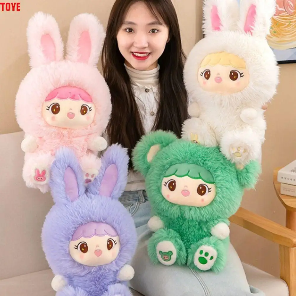 

Soft Long-Haired Rabbit Doll Simulation Cute Rabbit Pressed Bed Doll Toy Cartoon Kawaii Rabbit Stuffed Toy Home Decoration