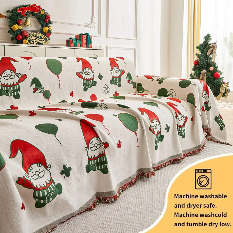 

1PC-Christmas sofa towel 2025 new red and white sofa towel all inclusive universal anti cat scratch cover cloth