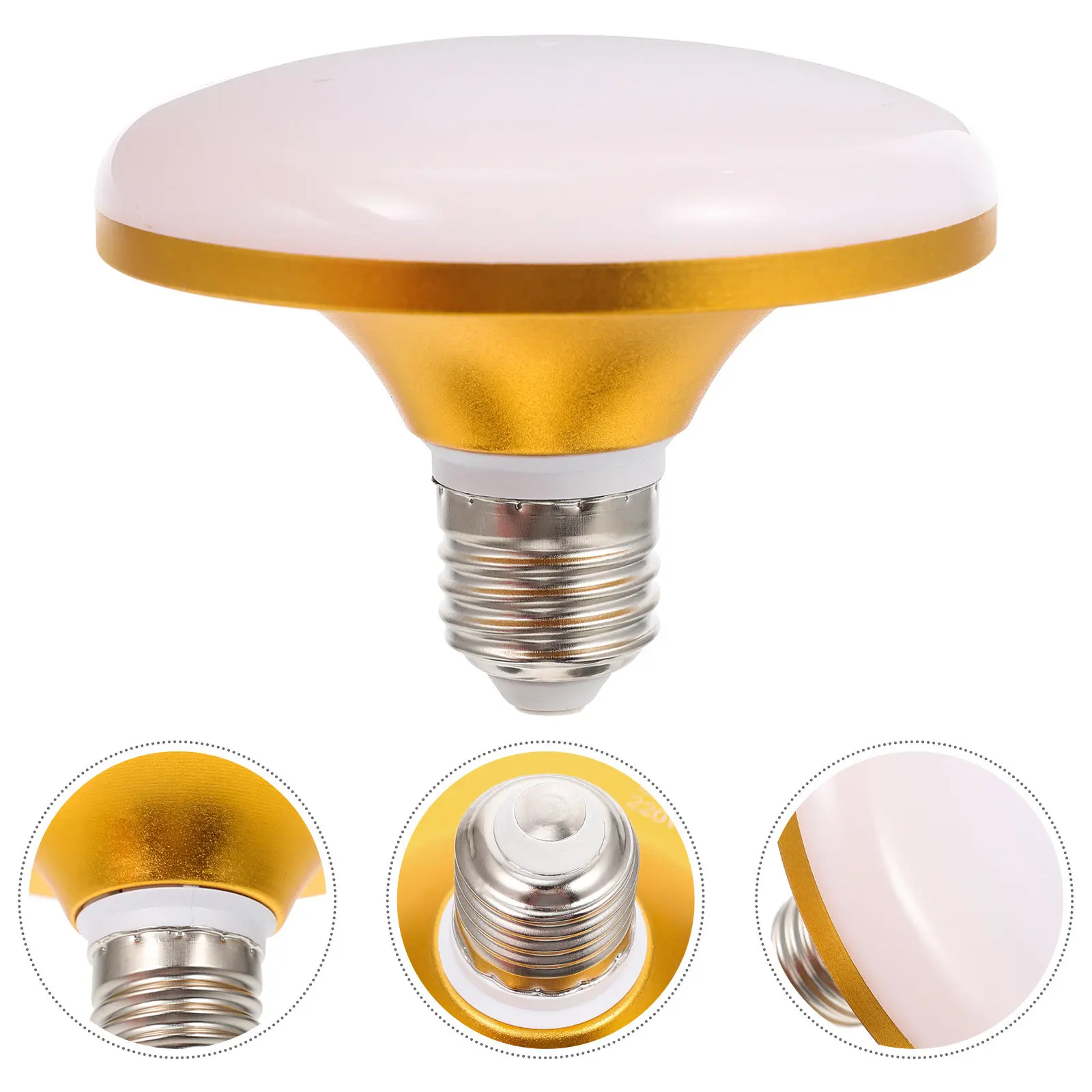 Infrared Induction Mushroom Night Light Human Body Sensor LED Bulb Round Dish Shape 15W 3000K Warm White Lighting for Ceiling