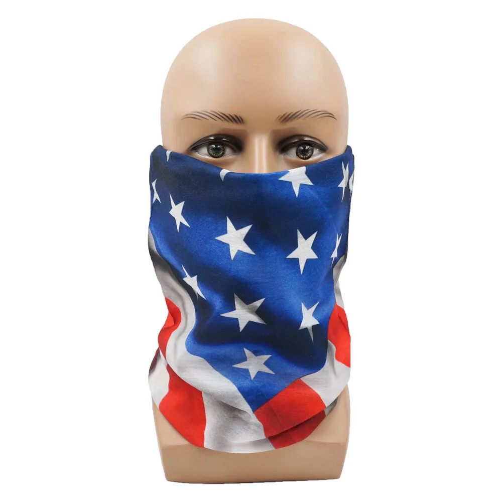 US Stars and Stripes /United States American National Flags Bandanas Face Cover Magic Hiking Headscarves Motorcycle Neck Gaiter