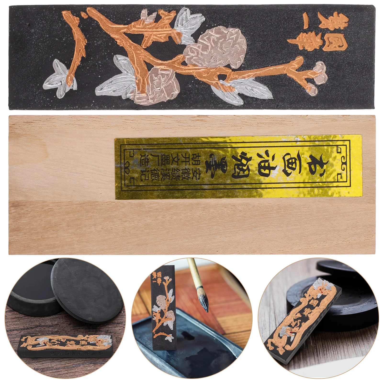 

1 set Ink Stick Smoke Strips Chinese Style Drawing Tool Traditional Black Soot Exquisite Craft Durable High-Class Material Water