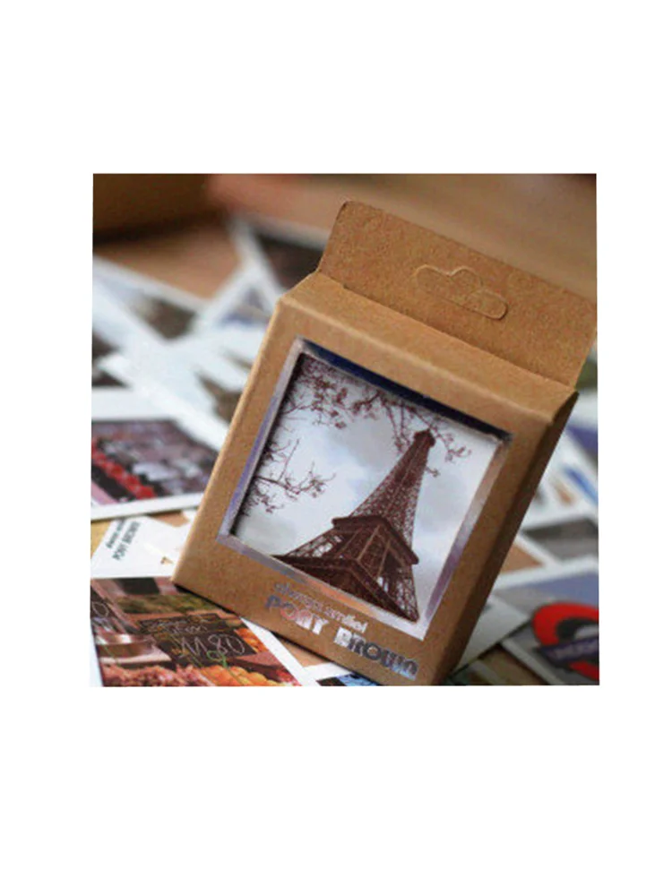 40Pcs/Lot Vintage Scenery Mini Lomo Card Boxed Postcard Gift Message Cards