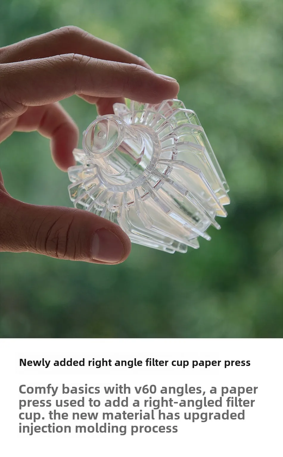 

Hot Sale Barista Tools Tritan Coffee Accessories Hand Brew Masonry Paper Press Hot Dripper