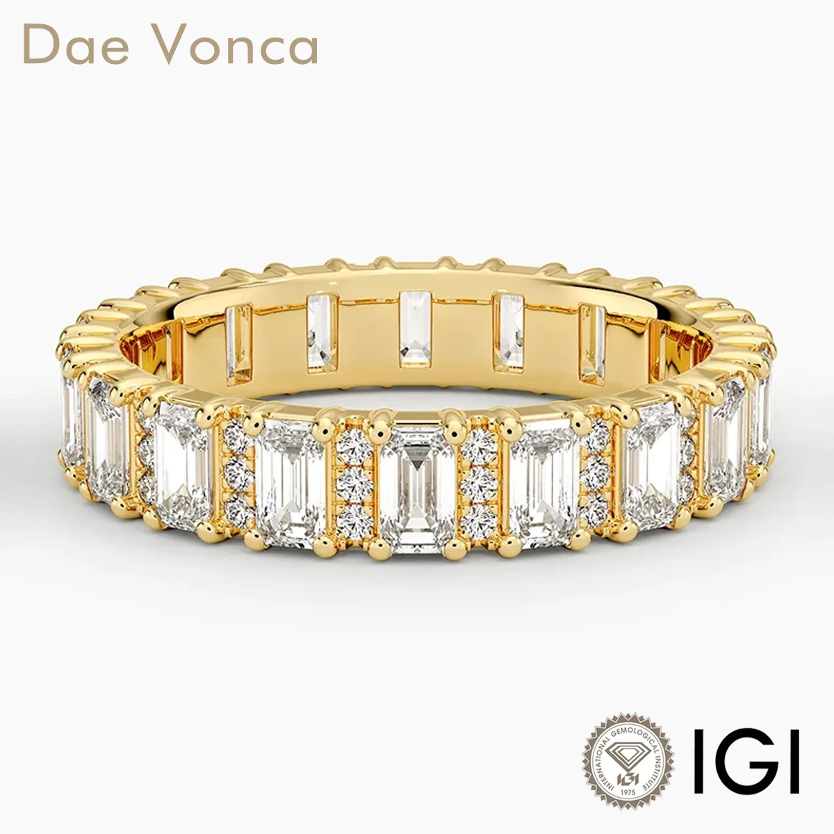 

Emerald and Round Shaped 9K/14K/18K Yellow Gold Lab Grown Diamond Ring Total 1.5ct Lab Diamond Engagement Ring Wedding Ring